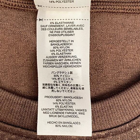 Gymshark Adapt Fleck Seamless Long Sleeve Crop Top Small Mineral Brown Active - Picture 5 of 9